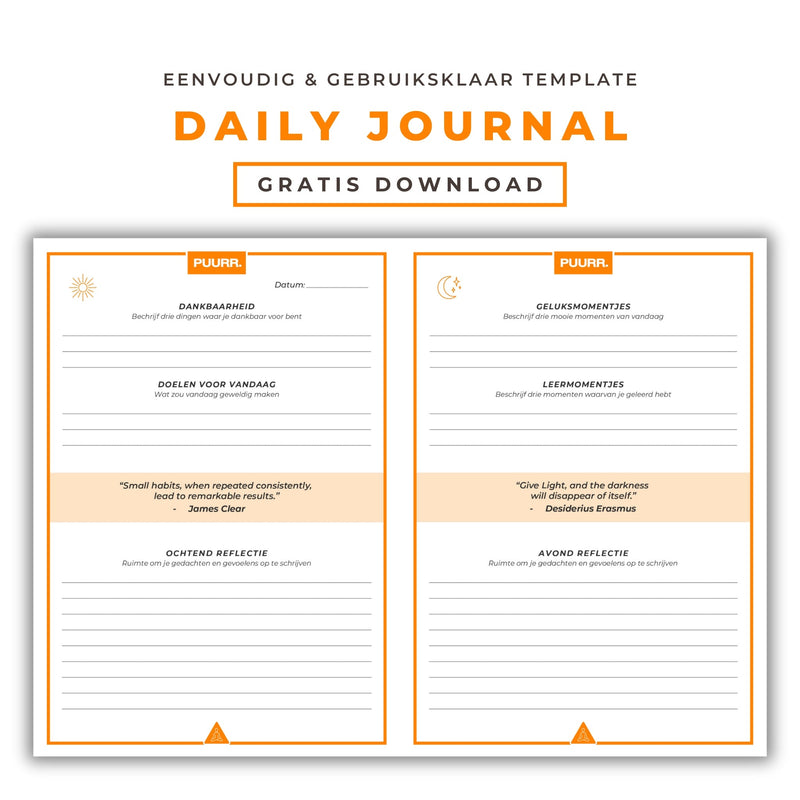 Daily Journal A4 - Gratis Download - PUURR.